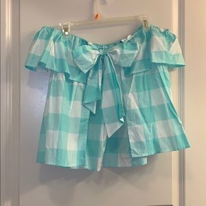 Lauren James Riley Gingham Ruffle Top